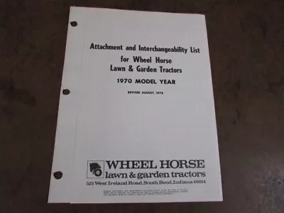 Wheel Horse Mower 1970 Tractor Garden Attachment Interchangability List • £5.89