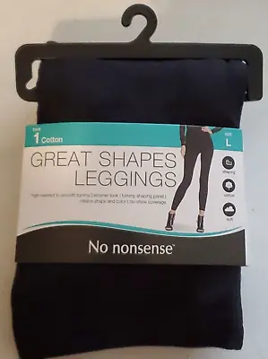 No Nonsense Women's Great Shape Black Leggings Size LARGE (Pants Size 12-14) NEW • $12.99