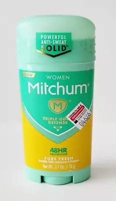 Mitchum Women Triple Odor Defense Solid Deodorant 48hr Pure Fresh 2.7 Oz NEW!!! • $14.98