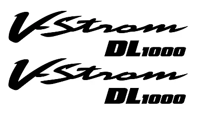 2X Suzuki V-Strom DL1000 Logo High Gloss Black Vinyl Decals Sticker • £4.99