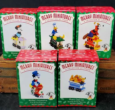 Hallmark 1998 Merry Miniatures Mickey Friends Express Disney Train Set Of 5 NIB • $24.64