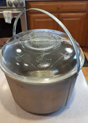 Guardian Service Vintage Aluminum Canner Stock Pot  With Glass Lid. Bail Handle • $110