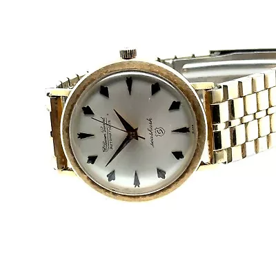 Vintage Mens Lucien Piccard Seashark Automatic Watch Solid 14K Gold Case & Back • $1150