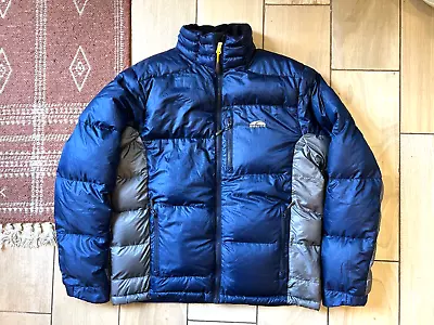 Mens GOLITE Blue Full Zip Goose Down Lightweight Puffer Sweater Jacket MEDIUM • $75