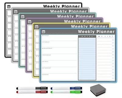£12.95 • Buy A3 Magnetic Weekly Planner, Dry Wipe Meal Planner Magnet, Fridge Calendar Daily