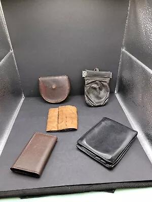 Lot Of 5  Vintage Leather Change Coin Pursewallet And Key Case Rolfe READ READ • $15.95