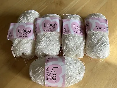 £9.99 • Buy MY LOVE Wool Kinds Glossy White Ivory Eyelash 4ply Knitting Yarn 500g NEW