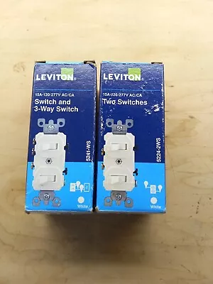 2 Leviton Pro Grade Two Single Pole Switches White Brand New Model 5224 • $17