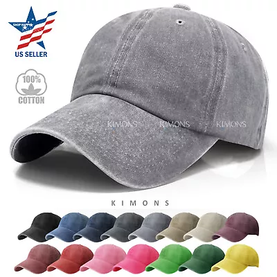 Dyed Cotton Washed Solid Plain Polo Style Baseball Ball Cap Hat Dad • $8.75