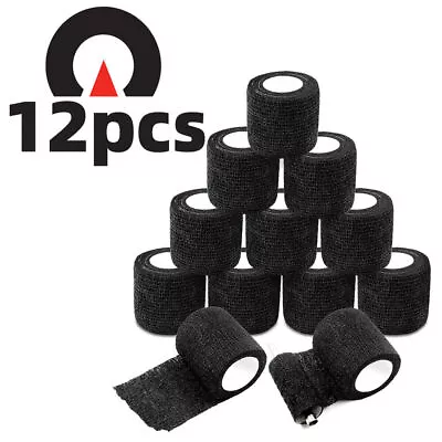 6-24Rolls Black Medical Self Adhesive Bandage Wrap 2 Inch X 5 Yards Vet Tape US • $7.98