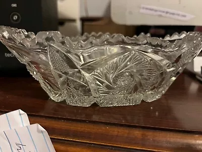 Polish Lead Crystal Violetta Panel Design Bowl • $24