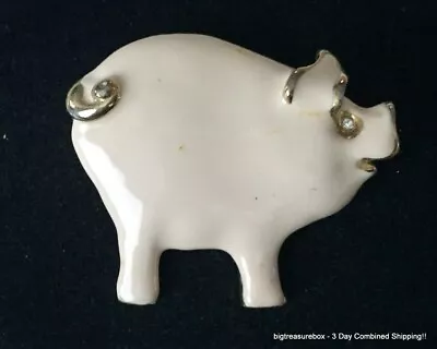 Vintage Brooch Pin SIGNED GIOVANNI Enamel Pig Gold Tone Jewelry Lot Y • $1.99
