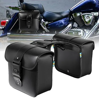 $75.99 • Buy Motorcycle Saddle Bags For Yamaha V Star XVS 650 950 1100 1300 Custom Classic