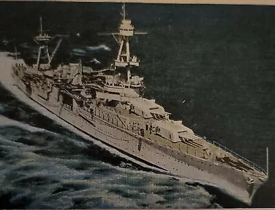 Vintage 1940s WWII Military Ship Postcard  U.S. NAVY CRUISER  Kropp Linen Unused • $4.80