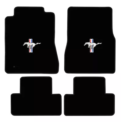 New! 2005-2009 Ford Mustang CARPET Black Floor Mats W/ Embroidered Pony Logo 4pc • $158.55