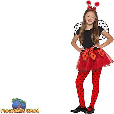 Smiffys Ladybird Tutu Wings & Headband Kids Childs Fancy Dress • £8.39