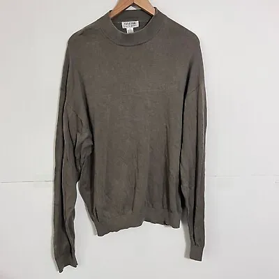 Vintage Visitor Mens Silk Blend Sweater Size XL Grey Poeta Moda Long Sleeve • $19.88