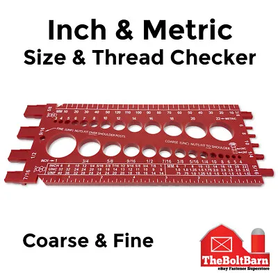 Screw Bolt Nut Thread Measure Gauge Size Checker ( Inch Standard & Metric) • $11.28