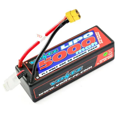 Voltz 5000mAh 3S 11.1V 50C Hard Case LiPo RC Car Battery W/XT60 Connector Plug • £50.79