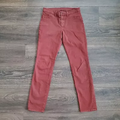 J BRAND Skinny Leg Jeans Women’s Size 28 Mid Rise Red Merlot Color Stretch Denim • $19.99