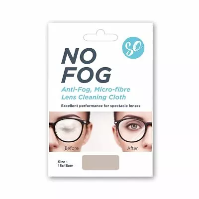 SO No Fog - REUSABLE Anti-Fog Microfibre Lens Cleaning Cloth • £7.50