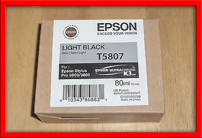 T5807 Genuine Epson Pro 3800 3880 Light Black Ink T580700 W/exp 02-2015 • $69.89