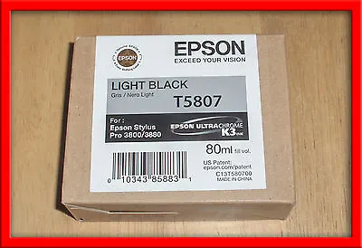 T5807 Genuine Epson Pro 3800 3880 Light Black Ink T580700 W/exp 02-2017 • $69.89