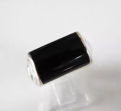 Sterling Silver 925 Modernist Mid Century Black Onyx Pinky Ring Size 6.5 • $41.80