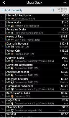 Custom Urza EDH Commander Deck- Mana Crypt Jeweled Lotus And More • $425