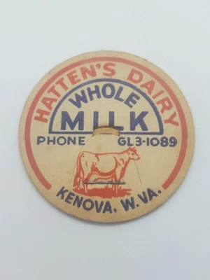$12 • Buy HATTEN'S DAIRY WHOLE MILK CAP KENOVA, W. VA.  Rare?
