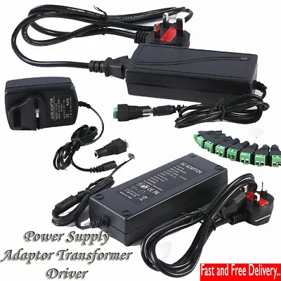 £1.89 • Buy DC12V Power Supply With/ Without Adapter Connector 2A 3A 5A 6A 8A10A Transformer