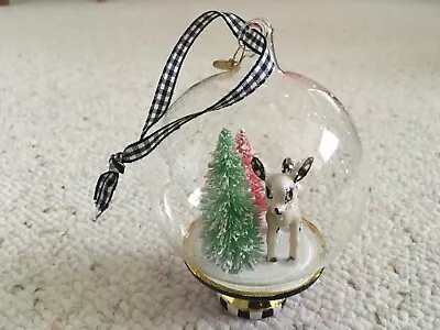 MacKenzie Childs Deer Cloche Ornament Christmas Holiday Tree Check NEW  • $69.99