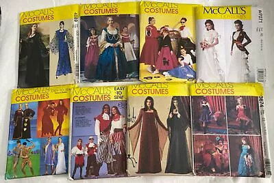 McCall’s Women’s Costume Sewing Patterns Lot Of 8 Patterns Halloween Cosplay • $25.59