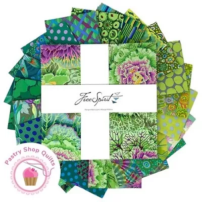 Kaffe Fassett CLASSICS PLUS Green  LAYER CAKE 42 - 10  Squares Quilting Fabric • $57.95