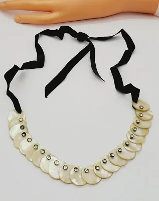 Antique Mother Of Pearl Mourning?Estate Find Awesome! Collectable Necklace(21) • $32.50