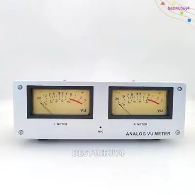 Wire-free Square Analog VU Meter Alloy Panel LED Warm Backlight Voice Controlled • $102.29