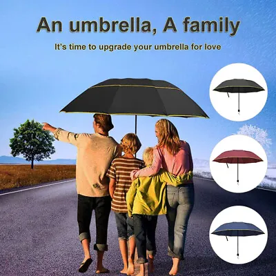 $21.58 • Buy Large/Folding Umbrella 10Ribs130cm Extra Strong Windproof Rain Sun Protection▷