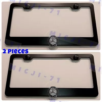 X2 3D Mercedes Benz Emblem Stainless Steel License Plate Frame Holder Tag • $37.99