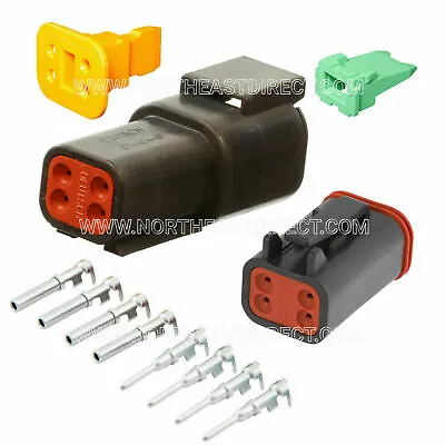 4 Pin Black Deutsch DT DT04-4P DT06-4S Waterproof Electrical Connector Kit • $6.99