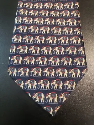 Mercedes High Fashion Elephant Print Business Casual Tie Silk 57  • $12.99