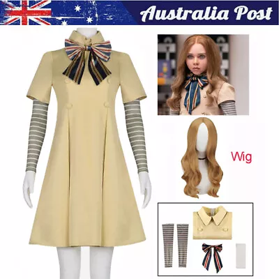 Thriller Movies M3GAN Costume Megan Dress AI Doll Robots Dresses Socks Cosplay • $36.98