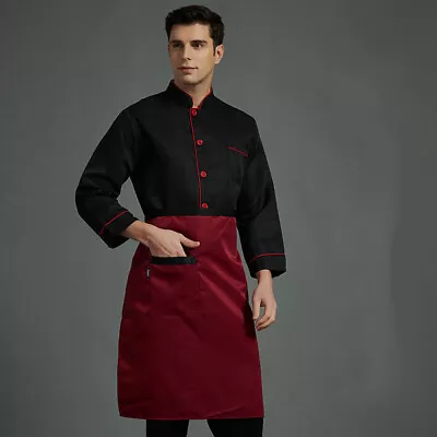 M-4XL Sleeve Chef Coat Waiter Bakery Uniform Chef Jacket Short Unisex Restaurant • £5.15