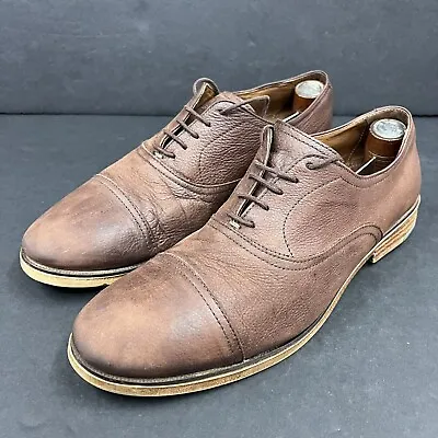 $30 • Buy Zara Men’s 42 (9) Basic Leather Oxford Toe Cap Shoes Brown