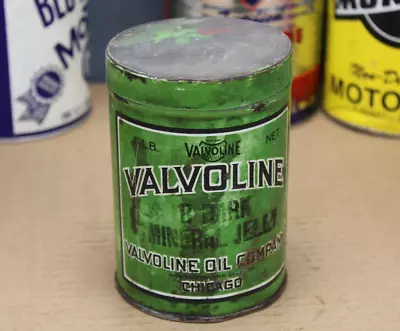 RARE * 1920s Era VALVOLINE 1 POUND GREASE Old Tin Oil Can • £134.29