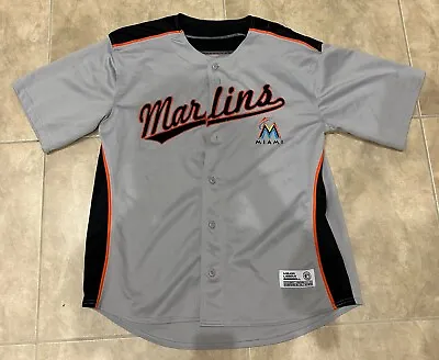 Florida Miami Marlins Major League Baseball Dynasty Button Jersey Gray Adult XL • $34.95