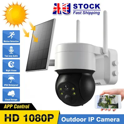 Solar Security Camera Battery Powered Outdoor Wireless WiFi CCTV PTZ IP Camera • $68.95