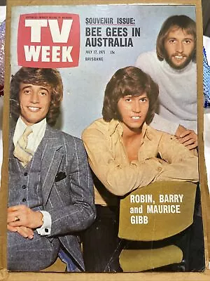 TV Week Magazine QLD 1971  July 17  Bee Gees  Poster  FREE POST • $20