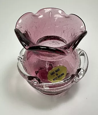 4  Amethyst Crackle Glass Vase West Virginia • $14