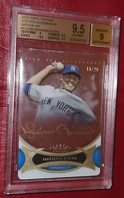 Mariano Rivera 2014 Topps Tier One Auto Bgs 9.5 Gem Mint Autograph Rare #11/25 • $36