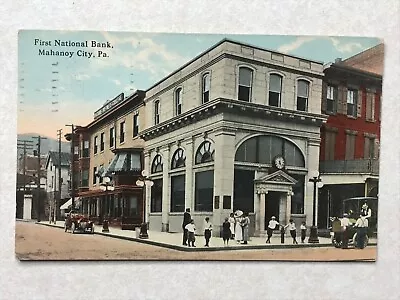 F1793 Postcard First National Bank Mahanoy City PA Pennsylvania -creasing • $4.99